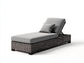 Tumbona de exterior de ratán sintético con respaldo reclinable 200x70x35 cm - Color gris - Diseño moderno para jardín