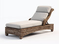 Tumbona de jardín de ratán sintético 210x80x75 cm - color marrón y beige - diseño moderno para exterior