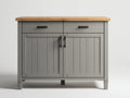 Aparador de madera 120x40x85 cm - Color gris y natural - Diseño clásico para salón