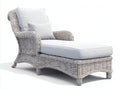 Tumbona de exterior de ratán sintético blanco con cojín acolchado 200x75x80 cm diseño elegante