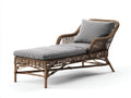 Tumbona de exterior de ratán sintético marrón con cojín gris 200x75x80 cm diseño cómodo