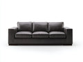 Sofás 3 plazas de piel sintética 230x90x78 cm - gris oscuro - diseño moderno