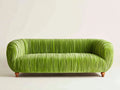 Sofá 2 plazas de terciopelo 180x85x75 cm - color verde - diseño moderno para salón