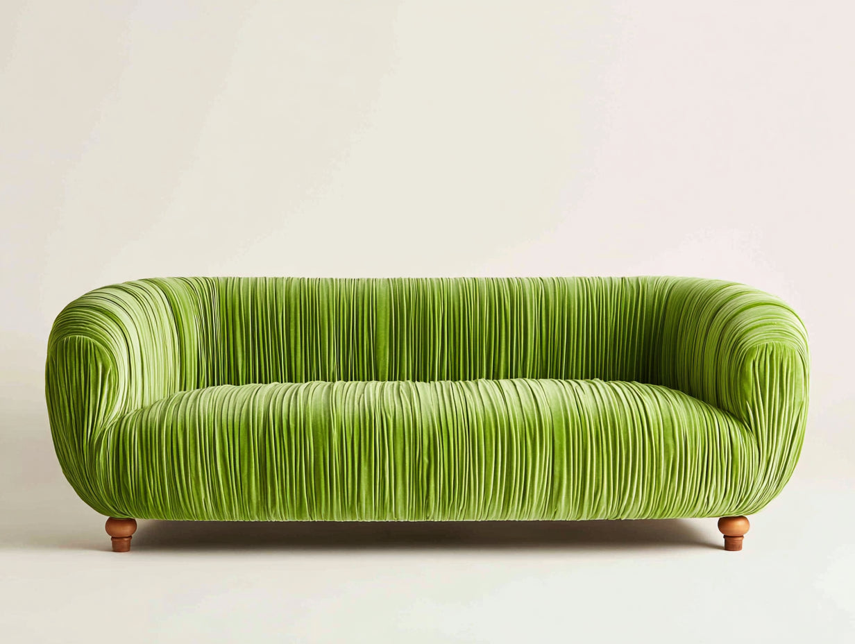 Sofá 2 plazas de terciopelo 180x85x75 cm - color verde - diseño moderno para salón