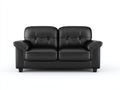 Sofá de 2 plazas de cuero sintético 180x85x85 cm - Color negro - Diseño clásico para salón