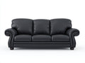 Sofás 3 plazas cuero 230x95x85 cm - negro - sofá de salón con diseño clásico elegante